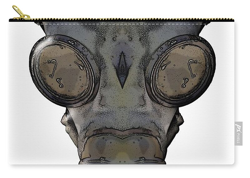 Concept Zip Pouch featuring the digital art Gas Mask #1 by Michal Boubin