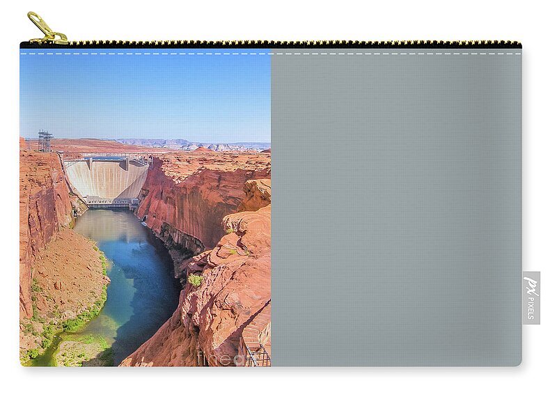Glen Canyon Dam Zip Pouch featuring the photograph Glen Canyon Dam #1 by Benny Marty