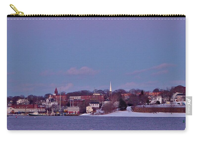 River Zip Pouch featuring the photograph Goat Hill at Sunset in Winter #1 by Scott Hufford