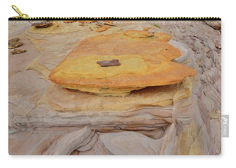 Valley Of Fire State Park Zip Pouch featuring the photograph Gold Nugget in Valley of Fire #1 by Ray Mathis
