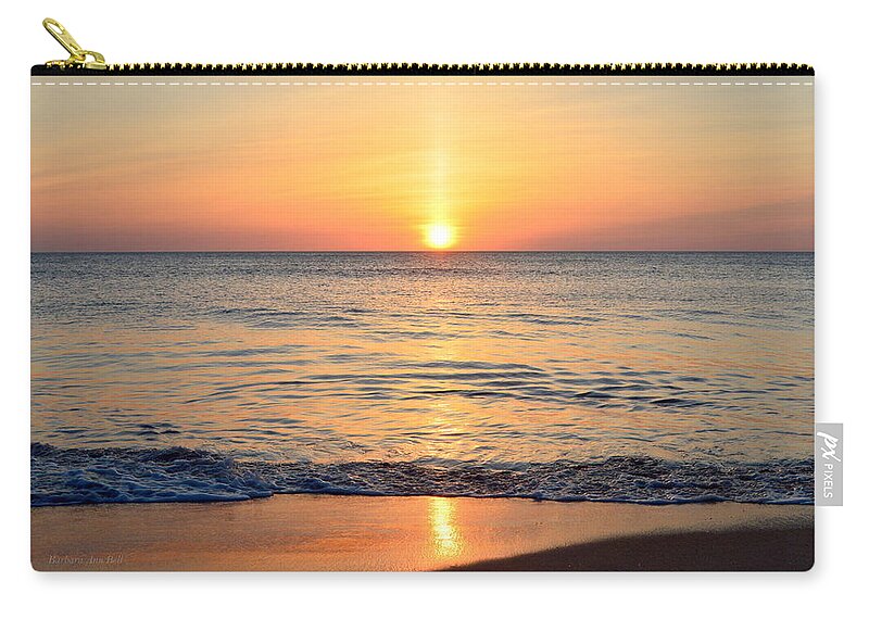 May Sunrise Zip Pouch featuring the photograph Golden Sunrise #1 by Barbara Ann Bell