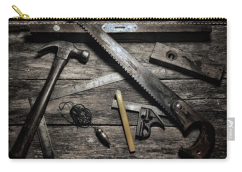 Tools Zip Pouch featuring the photograph Granddad's Tools #1 by Mark Fuller