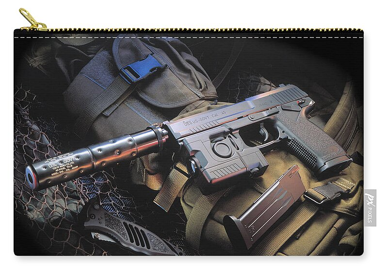 Handgun Zip Pouch featuring the photograph Handgun #1 by Jackie Russo