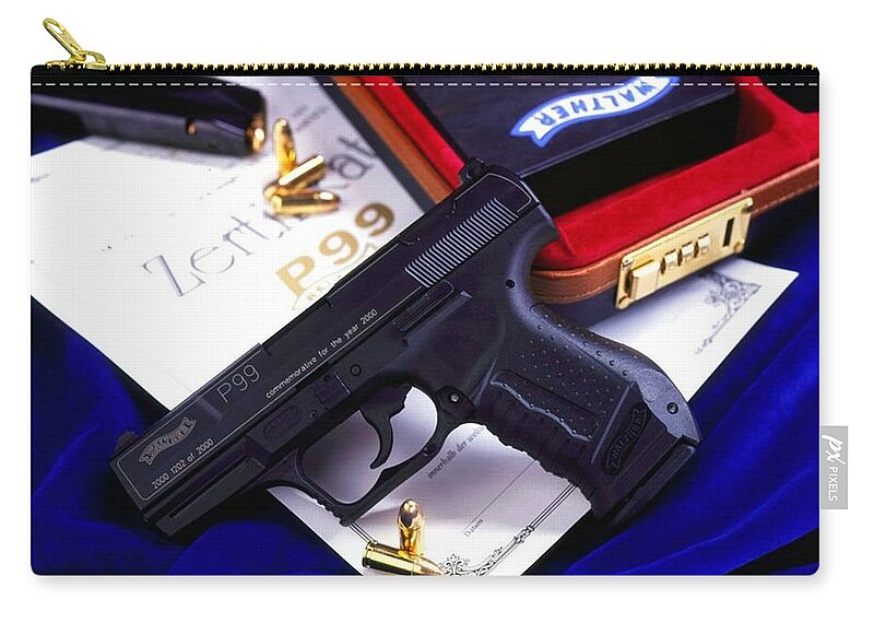 Handgun Zip Pouch featuring the photograph Handgun #1 by Mariel Mcmeeking