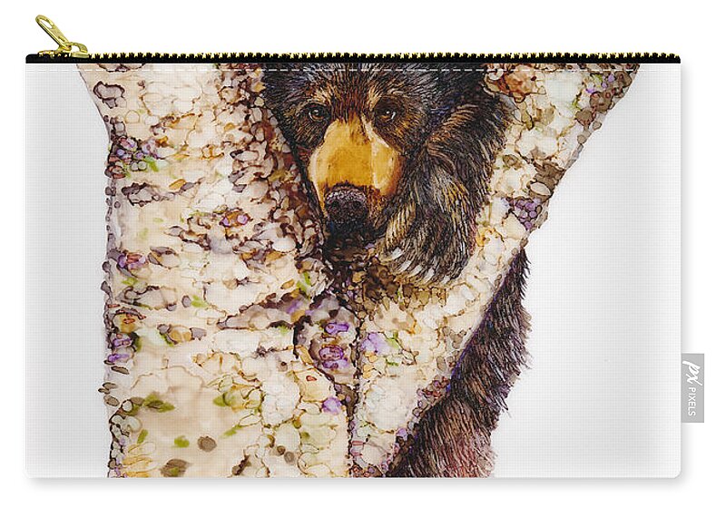 Woolyfrogarts Zip Pouch featuring the mixed media Hanging #1 by Jan Killian