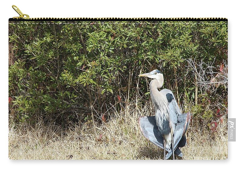 Heron Zip Pouch featuring the photograph Henry the Heron #1 by Benanne Stiens