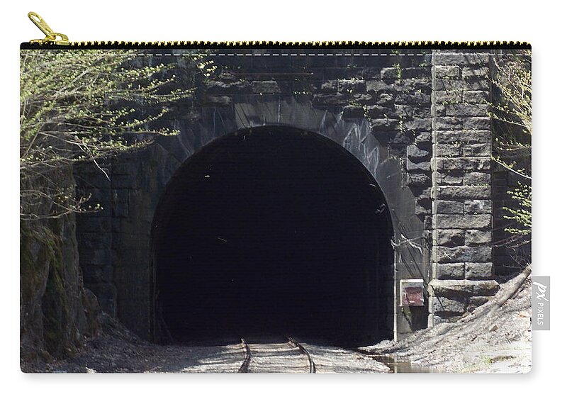 Hoosiac Train Tunnel Zip Pouch featuring the photograph Hoosiac Train Tunnel by Catherine Gagne