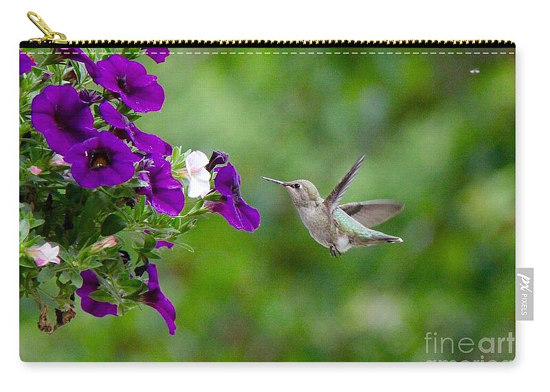 Hummingbird Zip Pouch featuring the photograph Hummingbird #1 by SnapHound Photography