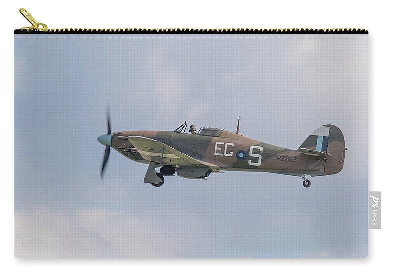 4 Squadron Zip Pouch featuring the photograph Hurricane taking off #1 by Gary Eason