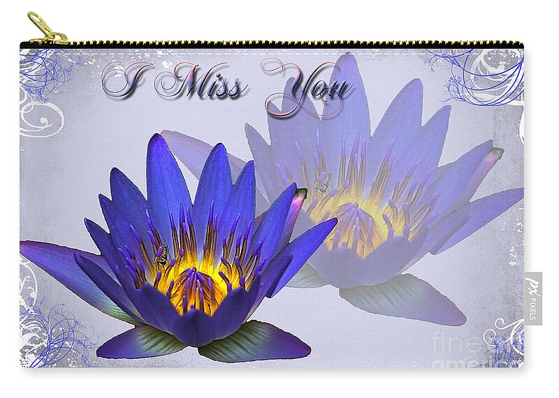 Flower Zip Pouch featuring the photograph I Miss You #1 by Teresa Zieba