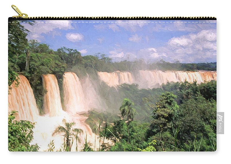 Brazil Zip Pouch featuring the digital art Iguazu Falls 3 #1 by Roy Pedersen