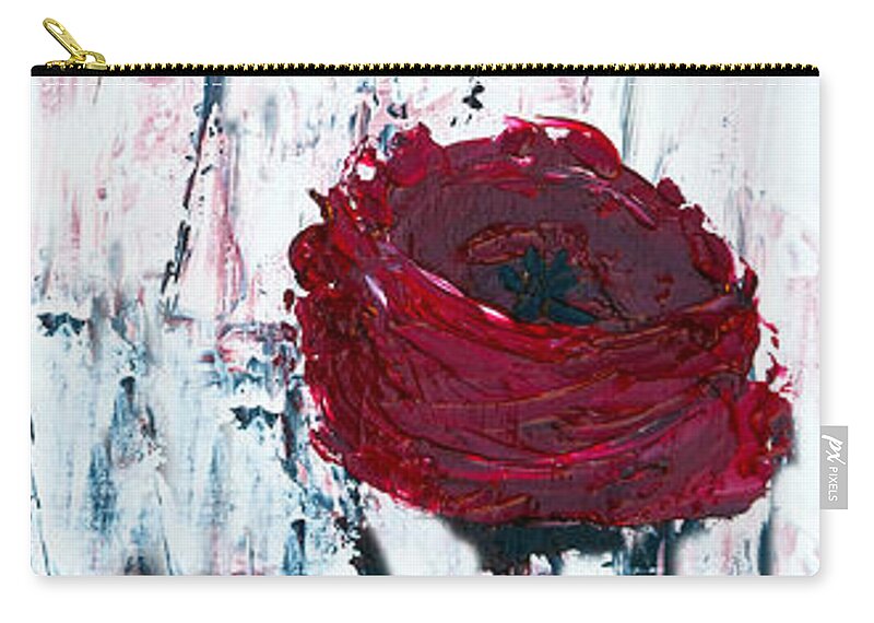 Ann Zip Pouch featuring the painting Impressionist Floral B8516 by Mas Art Studio