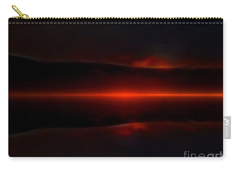 Sunset Zip Pouch featuring the photograph Island Fog Sunrise by Elaine Hunter