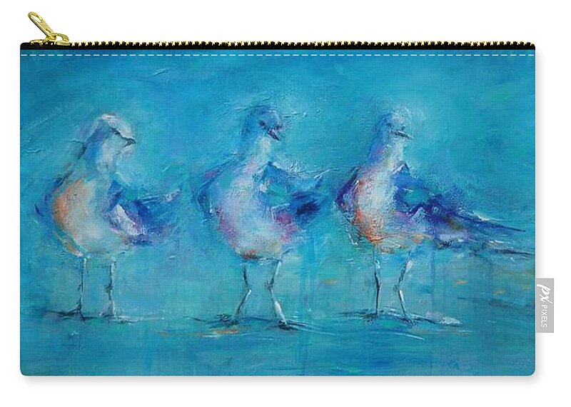 Seagulls Zip Pouch featuring the painting I've Been Waiting #2 by Dan Campbell