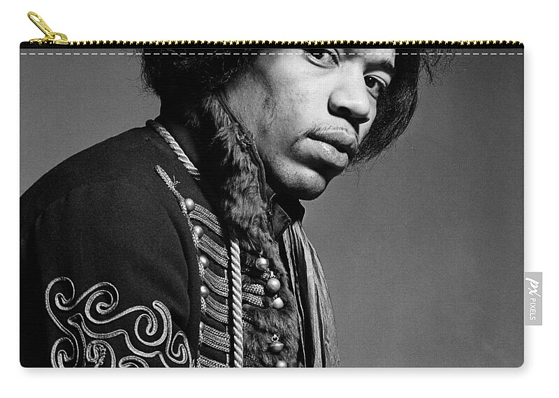 Jimi Hendrix Zip Pouch featuring the photograph Jimi Hendrix #1 by Jackie Russo