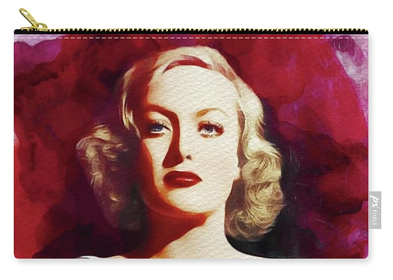 Joan Zip Pouch featuring the painting Joan Crawford, Hollywood Legend #1 by Esoterica Art Agency