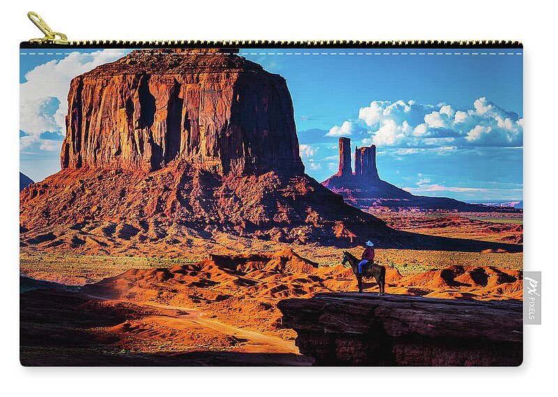 Arizona Zip Pouch featuring the photograph John Ford Point Sunset by Paul LeSage