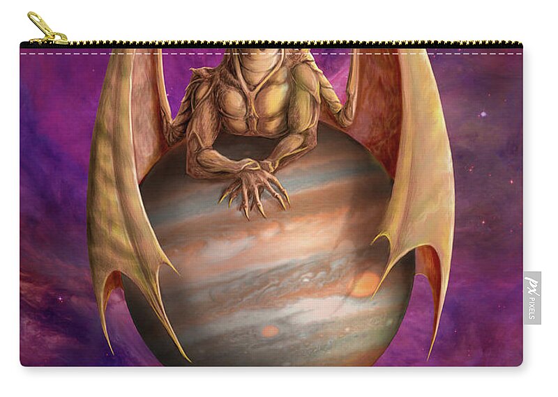 Dragon Zip Pouch featuring the digital art Jupiter Dragon #1 by MGL Meiklejohn Graphics Licensing