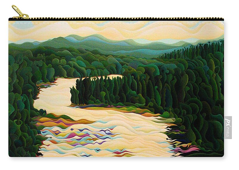 Kakabeca Zip Pouch featuring the painting Kakabeca River Dance by Amy Ferrari