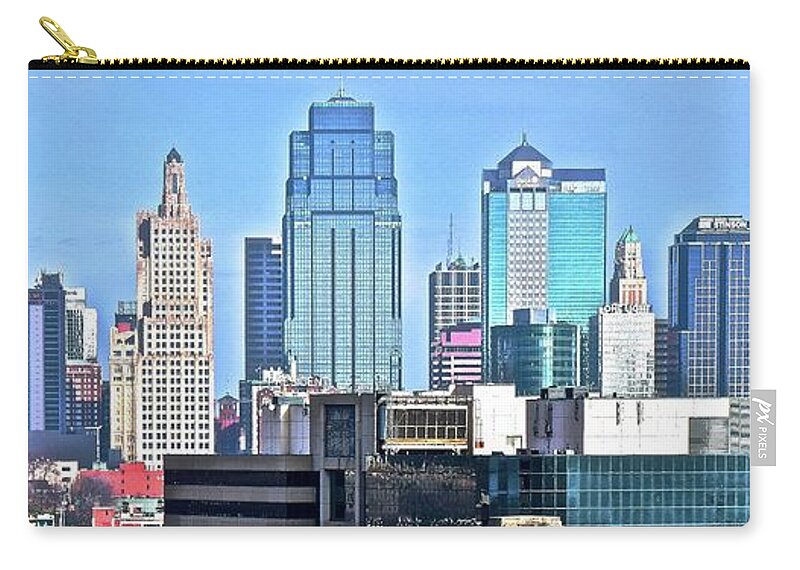 Kansas Zip Pouch featuring the photograph Kansas City Wide Angle #2 by Frozen in Time Fine Art Photography