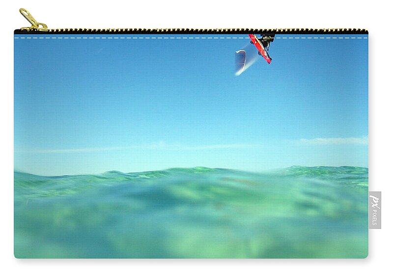 Adventure Carry-all Pouch featuring the photograph Kitesurfing by Stelios Kleanthous
