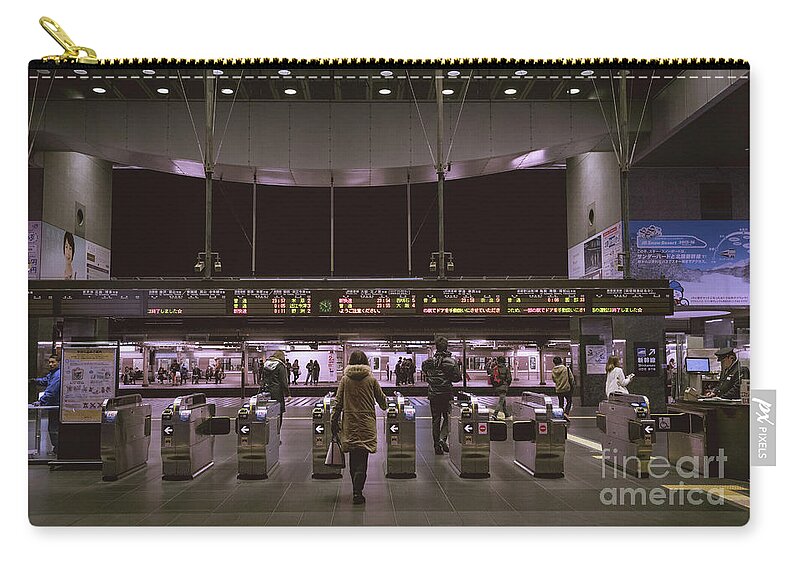 Escalator Carry-all Pouch featuring the photograph Kyoto Train Station, Japan by Perry Rodriguez