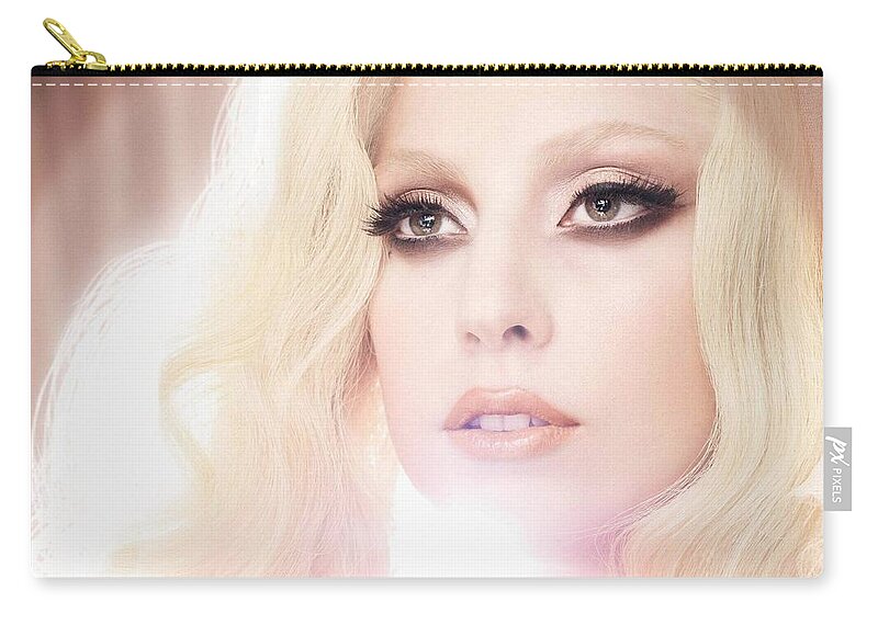 Lady Gaga Zip Pouch featuring the photograph Lady Gaga #1 by Mariel Mcmeeking