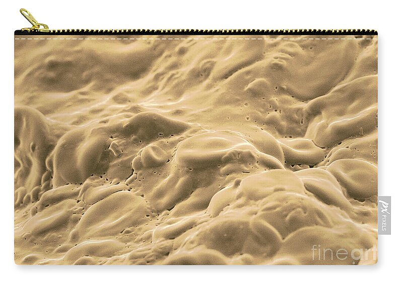Science Zip Pouch featuring the photograph Lebanese Pita Bread, Sem #1 by Scimat