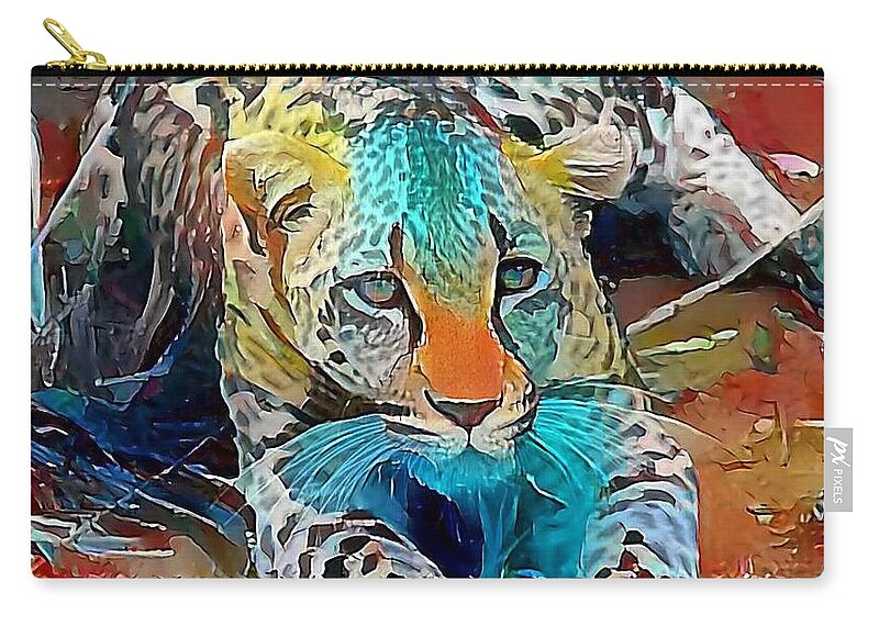 Leopard Zip Pouch featuring the photograph Leopard #1 by Gini Moore