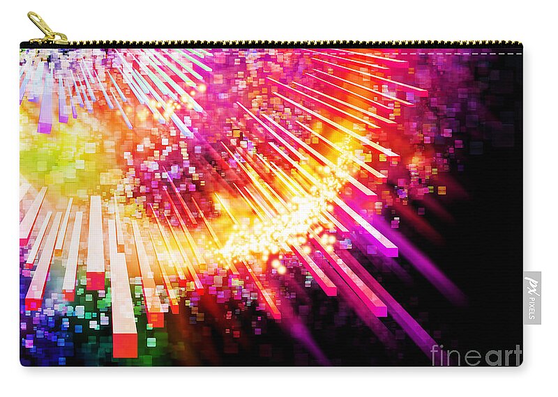 Abstract Zip Pouch featuring the photograph Lighting Explosion #1 by Setsiri Silapasuwanchai