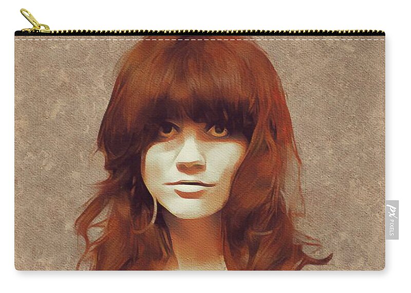 Linda Zip Pouch featuring the painting Linda Ronstadt, Music Legend #1 by Esoterica Art Agency