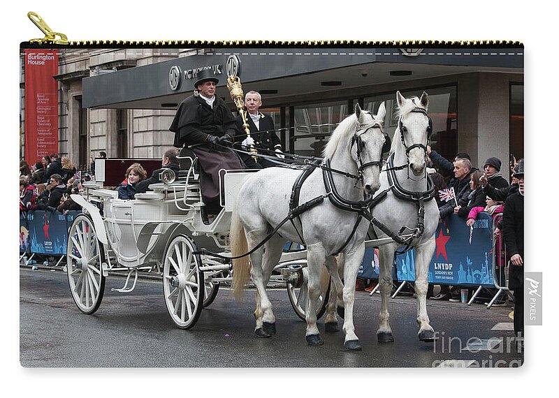 London New Years Day Parade 2017 Zip Pouch featuring the photograph London New Years Day Parade 2017 #1 by Roger Lighterness
