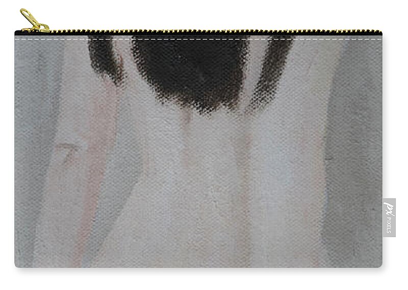 Nude Zip Pouch featuring the painting Long Hair #1 by Masami IIDA