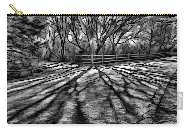 Tree Zip Pouch featuring the digital art Long shadows #1 by Lilia S