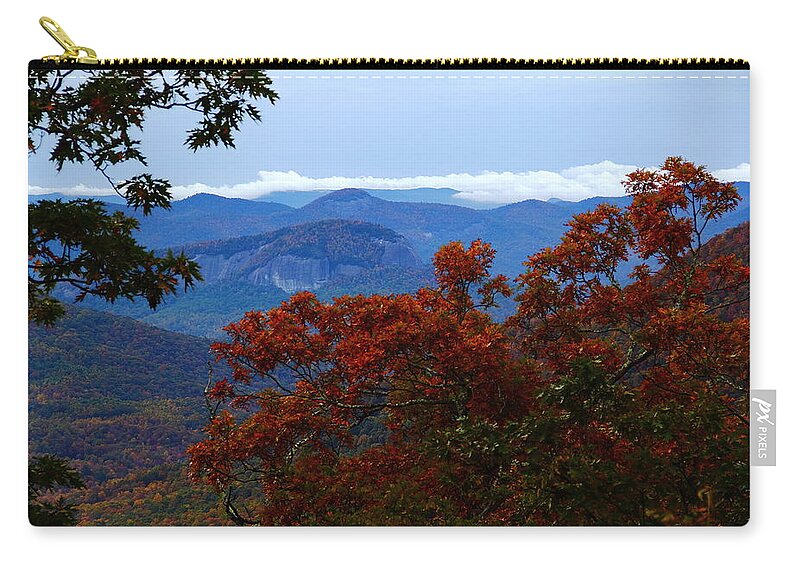 Mountain Landscape Zip Pouch featuring the photograph Looking Glass Rock #1 by Allen Nice-Webb