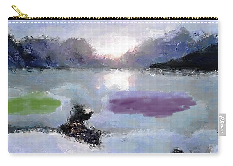 Digital Zip Pouch featuring the photograph Looking Out Into The Bay #1 by Richard Baron