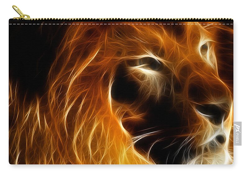 Wingsdomain Zip Pouch featuring the photograph Lord Of The Jungle #2 by Wingsdomain Art and Photography