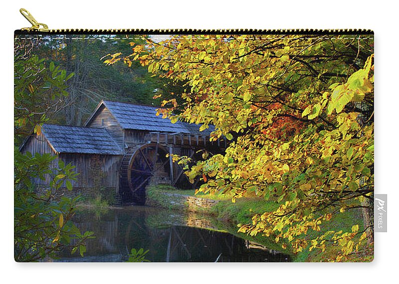 Scenic Tours Zip Pouch featuring the photograph Mabry Mill Dreamy #1 by Skip Willits