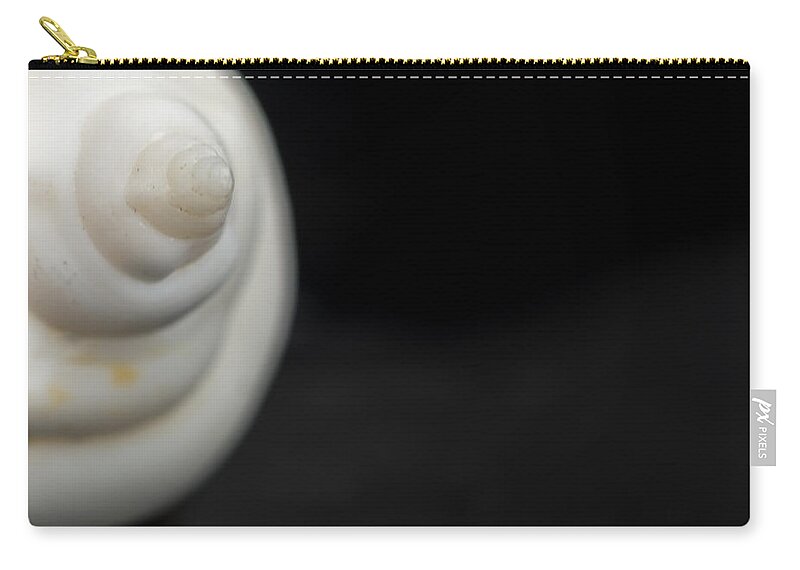 White Seashell Zip Pouch featuring the photograph Macro closeup of a Seashell #2 by John Williams