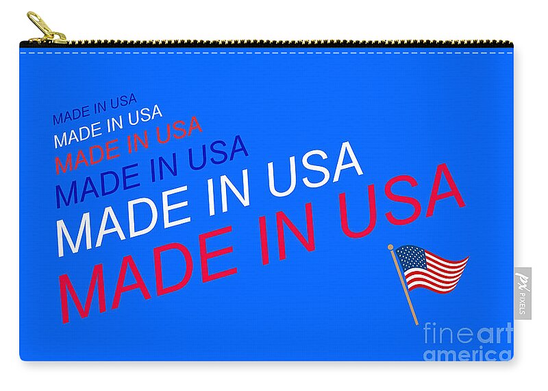 Made In Usa Zip Pouch featuring the digital art Made In Usa #1 by John Shiron