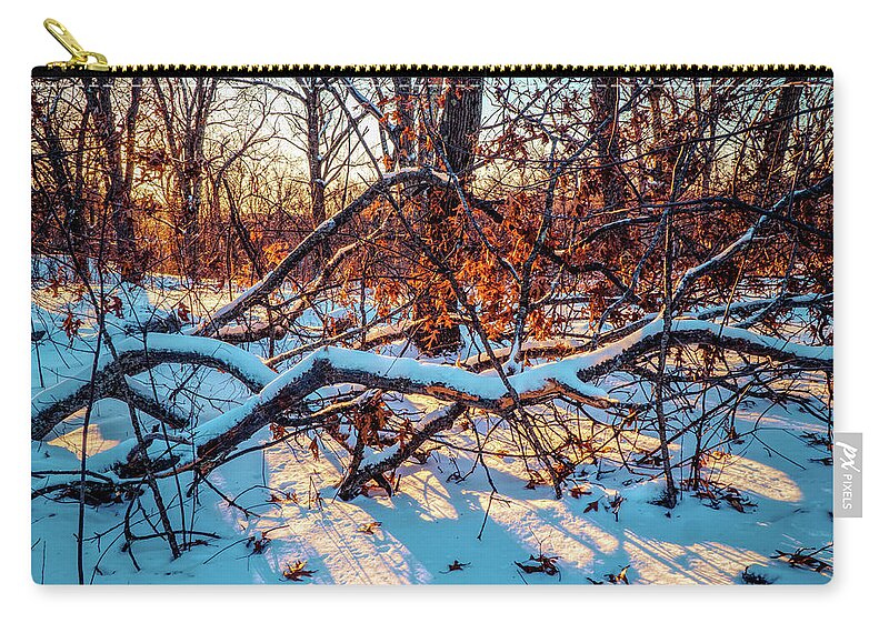 Magic Of Winter Zip Pouch featuring the mixed media Magic of Winter #2 by Lilia S