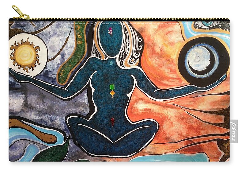  Zip Pouch featuring the painting Maintaining The Balance by Tracy Mcdurmon
