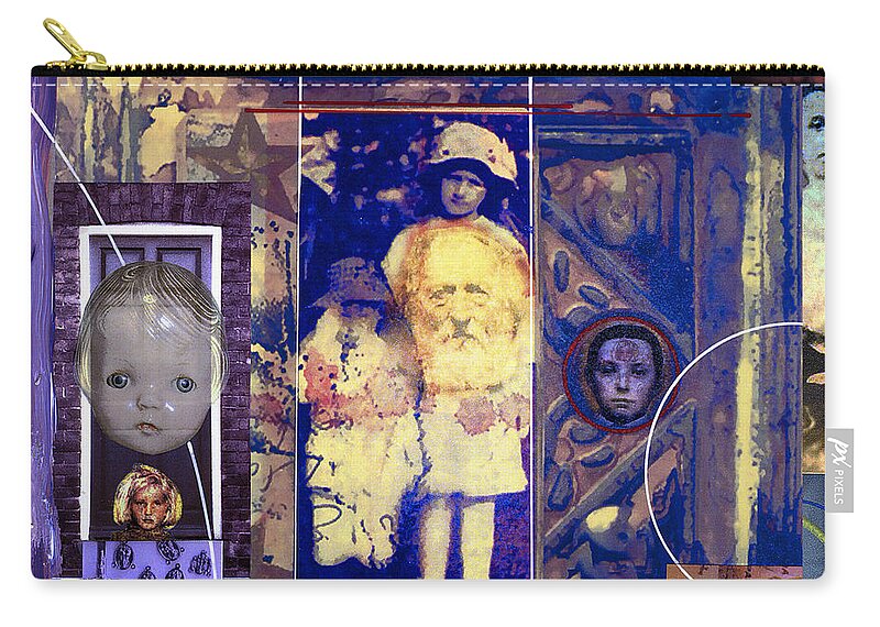 Collage Zip Pouch featuring the painting Manifestation #1 by Dominic Piperata