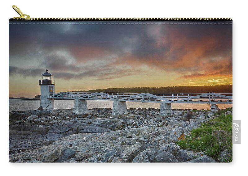Maine Zip Pouch featuring the photograph Marshall Point Lighthouse at sunset, Maine, USA #1 by Kyle Lee