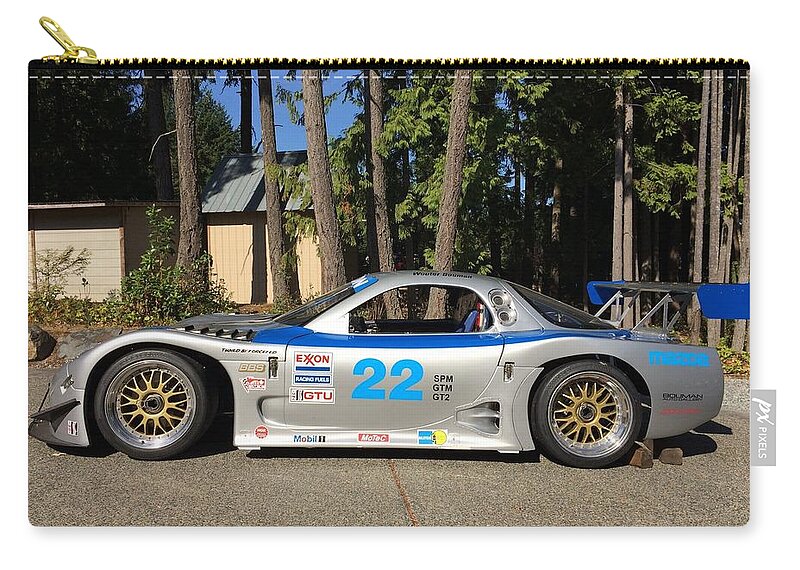 Mazda Rx-7 Zip Pouch featuring the photograph Mazda RX-7 #1 by Mariel Mcmeeking