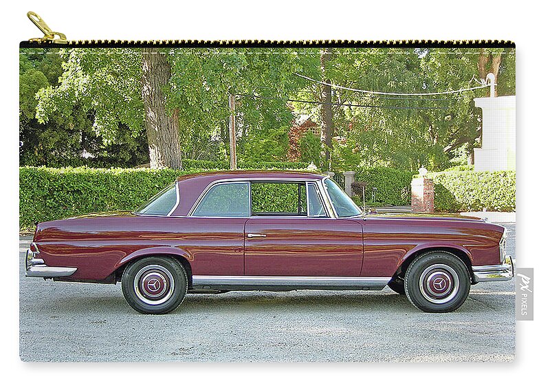 Mercedes-benz 250se Zip Pouch featuring the photograph Mercedes-Benz 250SE #1 by Jackie Russo