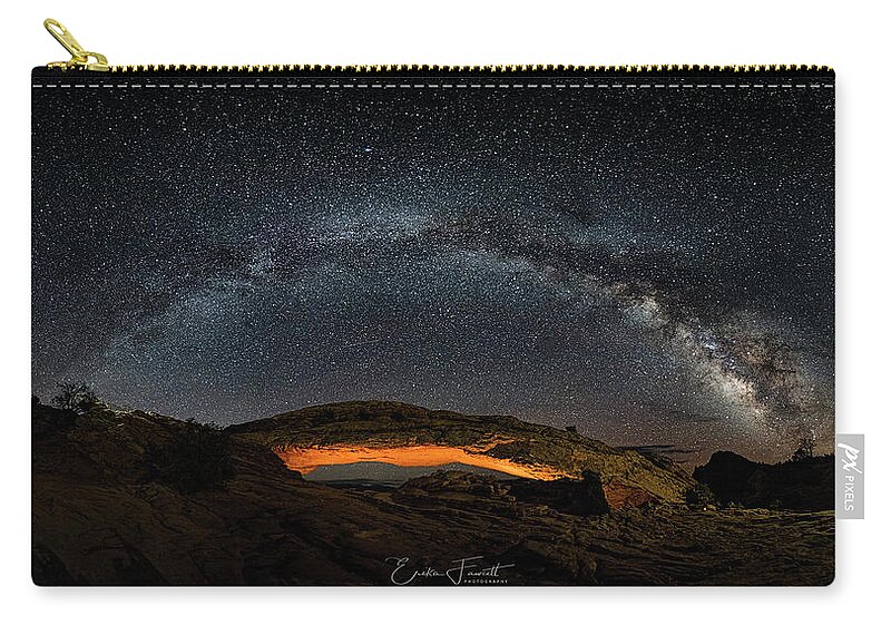Milky Way Zip Pouch featuring the photograph Mesa Arch #1 by Erika Fawcett