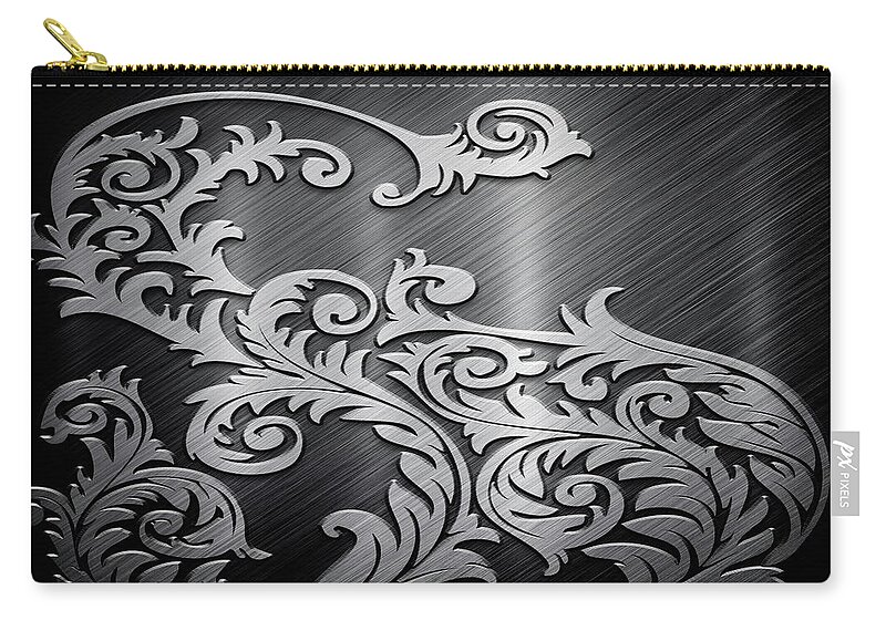 Metal Zip Pouch featuring the digital art Metal #1 by Super Lovely