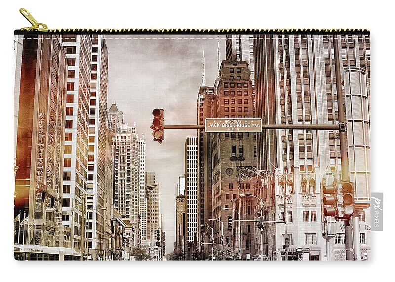 Michigan Ave Zip Pouch featuring the photograph Michigan Ave - Chicago #1 by Jackson Pearson