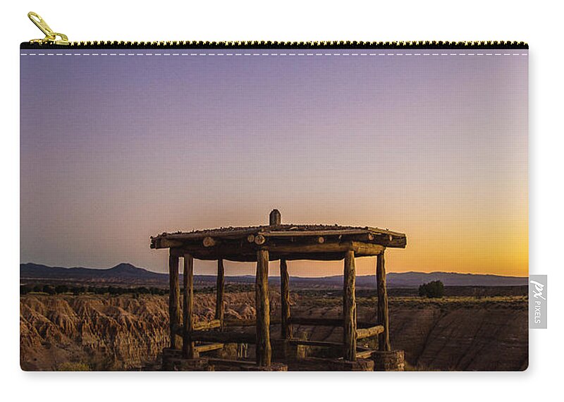 Gazebo Zip Pouch featuring the photograph Cathedral Gorge Gazebo by Stephen Mitchell